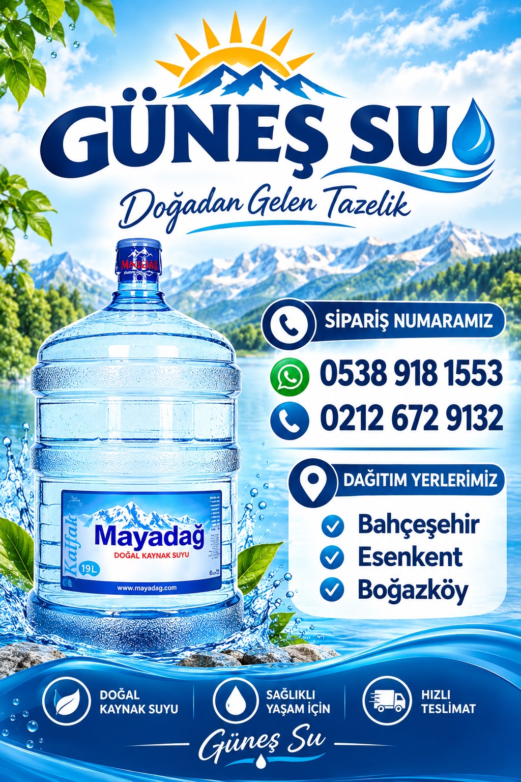 Güneş Su Dağıtım - Bahçeşehir Esenkent Boğazköy